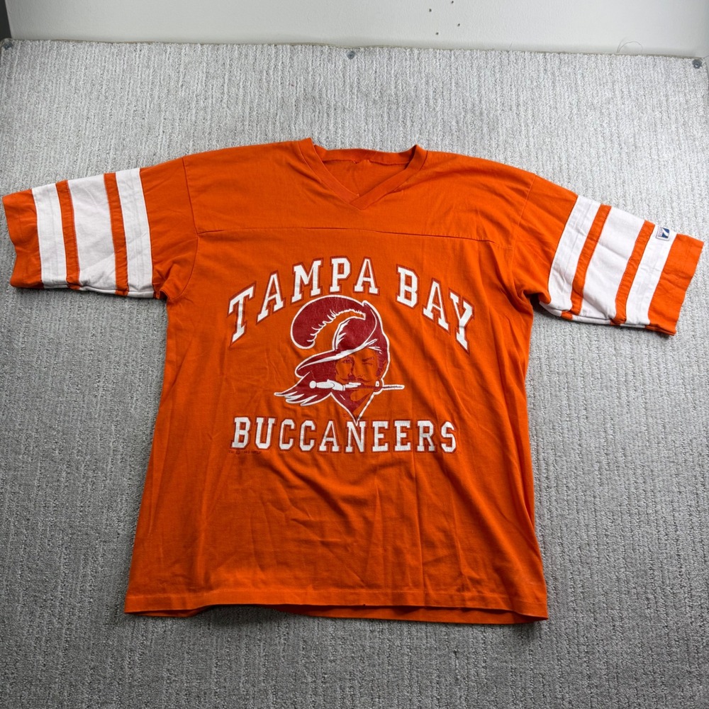 Vintage 1992 Tampa Bay Buccaneers NFL Football Jersey T-Shirt Orange Mens L/XL